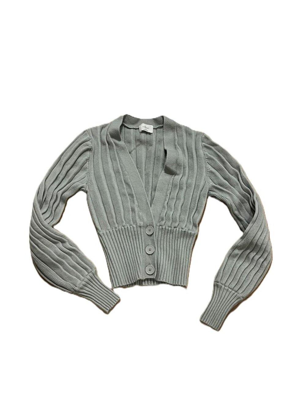 Wilfred Plunge Front Cardigan Button Up V-Neck Merino Wool Blend Ribbed Size XS